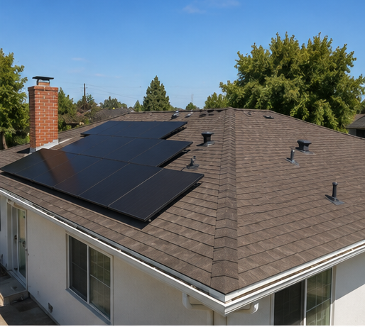 Rooftop Solar Array on Composition Shingle Roof in Beverly Hills