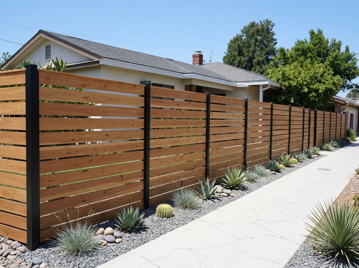 Front Yard Horizontal Fence — after