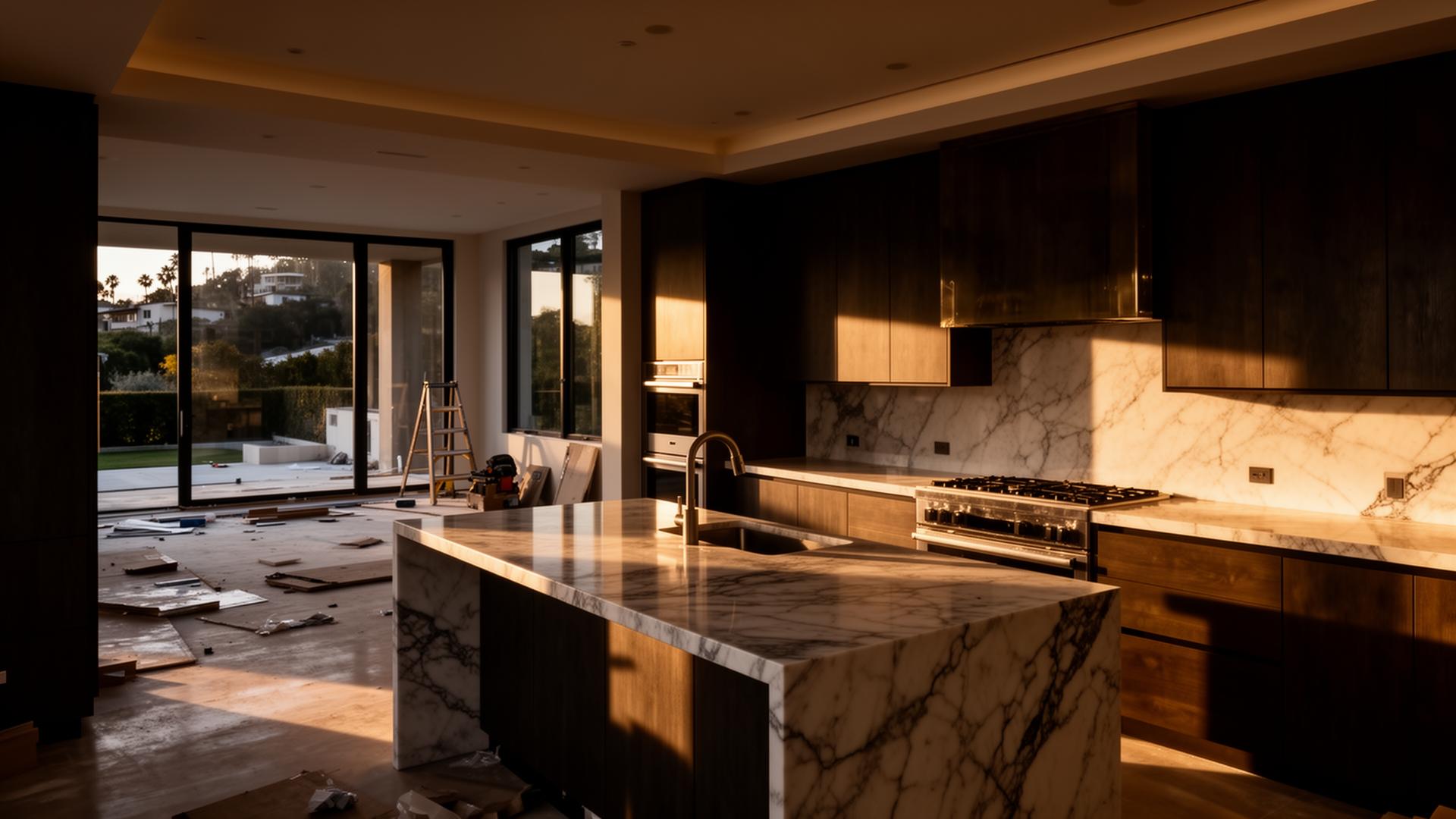 Modern kitchen remodel by Marc's Construction in Los Angeles